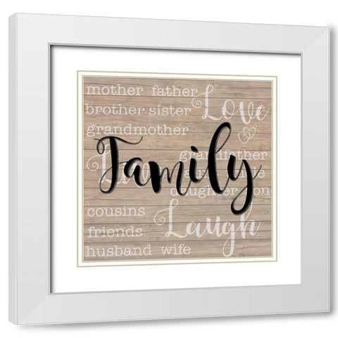Family White Modern Wood Framed Art Print with Double Matting by Santiago, Daniela