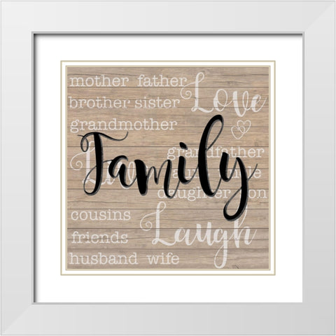 Family White Modern Wood Framed Art Print with Double Matting by Santiago, Daniela