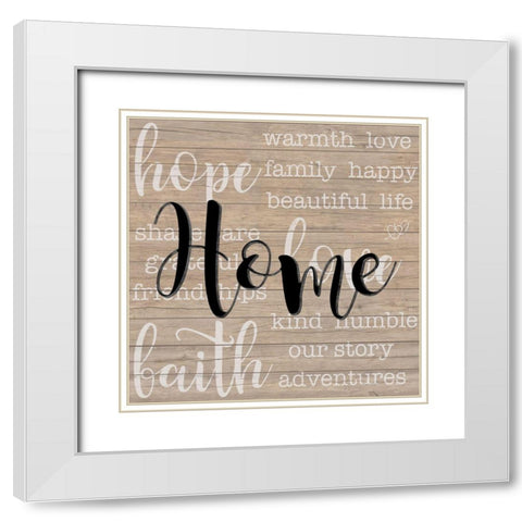 Home White Modern Wood Framed Art Print with Double Matting by Santiago, Daniela