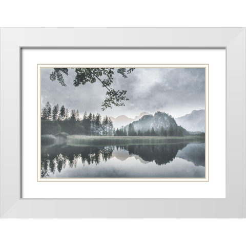 Evening Melody White Modern Wood Framed Art Print with Double Matting by Weisz, Irene