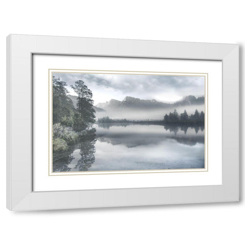 Gift of Silence White Modern Wood Framed Art Print with Double Matting by Weisz, Irene