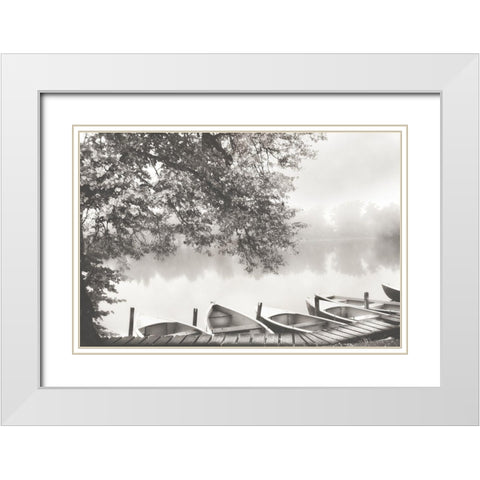 Morning White Modern Wood Framed Art Print with Double Matting by Weisz, Irene