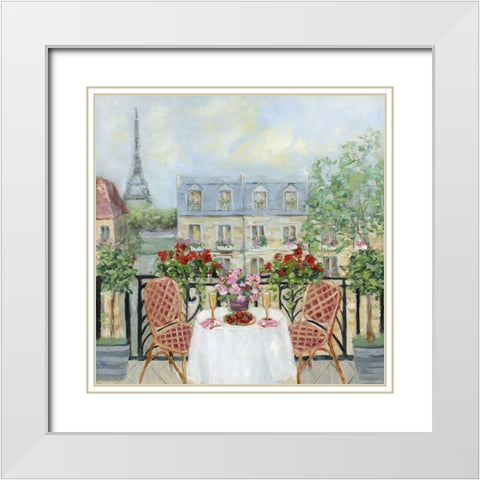 Toast to Paris White Modern Wood Framed Art Print with Double Matting by Swatland, Sally