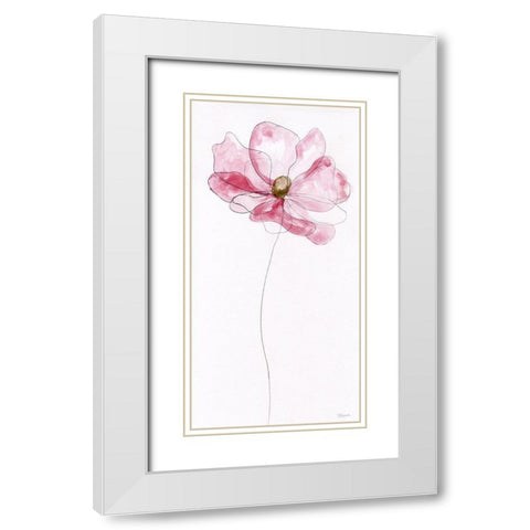Sketchy Floral I White Modern Wood Framed Art Print with Double Matting by Craven, Katrina
