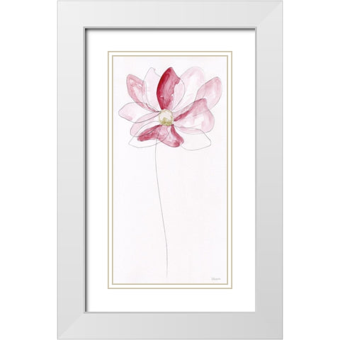 Sketchy Floral II White Modern Wood Framed Art Print with Double Matting by Craven, Katrina