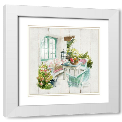 Shiplap Cottage Retreat White Modern Wood Framed Art Print with Double Matting by Robinson, Carol