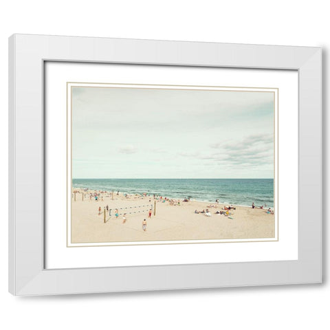 Day at the Beach White Modern Wood Framed Art Print with Double Matting by Bibikow, Walter
