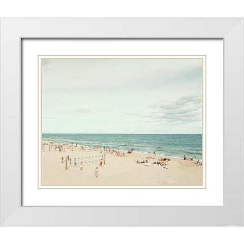 Day at the Beach White Modern Wood Framed Art Print with Double Matting by Bibikow, Walter