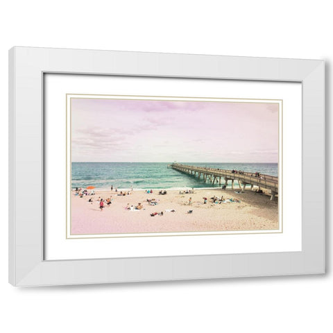 Deerfield Beach White Modern Wood Framed Art Print with Double Matting by Bibikow, Walter
