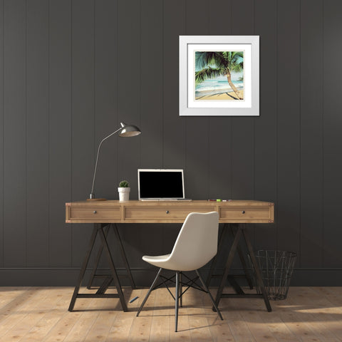 Napii Beach White Modern Wood Framed Art Print with Double Matting by Peebles, Douglas