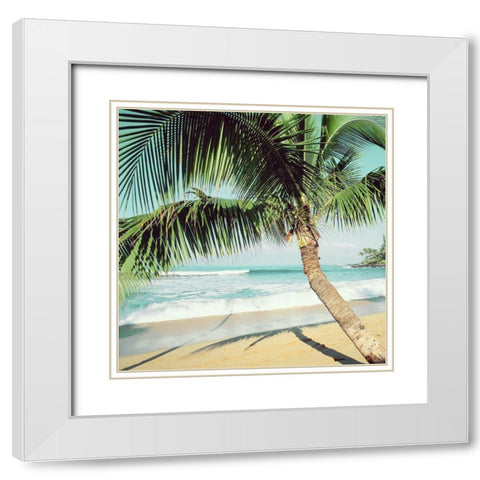 Napii Beach White Modern Wood Framed Art Print with Double Matting by Peebles, Douglas