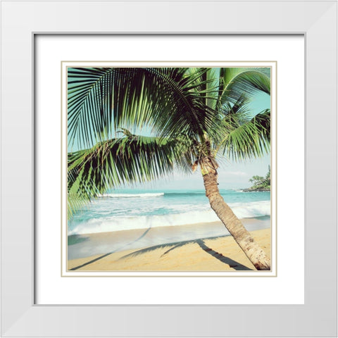 Napii Beach White Modern Wood Framed Art Print with Double Matting by Peebles, Douglas