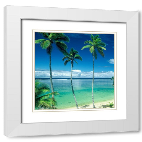 Coastline Calm White Modern Wood Framed Art Print with Double Matting by Wall, David