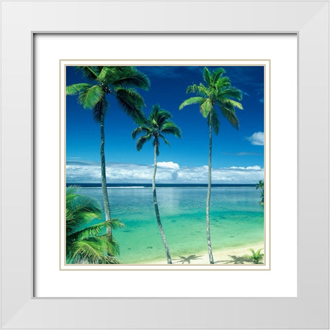 Coastline Calm White Modern Wood Framed Art Print with Double Matting by Wall, David