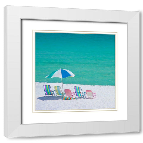 Beach Party White Modern Wood Framed Art Print with Double Matting by Miller, Anna