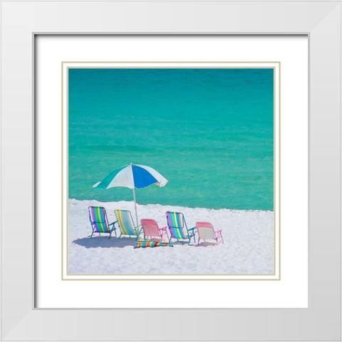 Beach Party White Modern Wood Framed Art Print with Double Matting by Miller, Anna