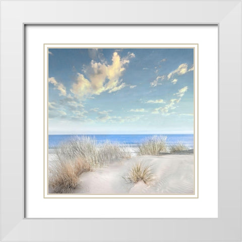 Smooth Sands I White Modern Wood Framed Art Print with Double Matting by Calascibetta, Mike