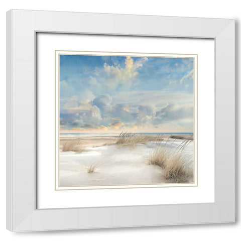Smooth Sands III White Modern Wood Framed Art Print with Double Matting by Calascibetta, Mike