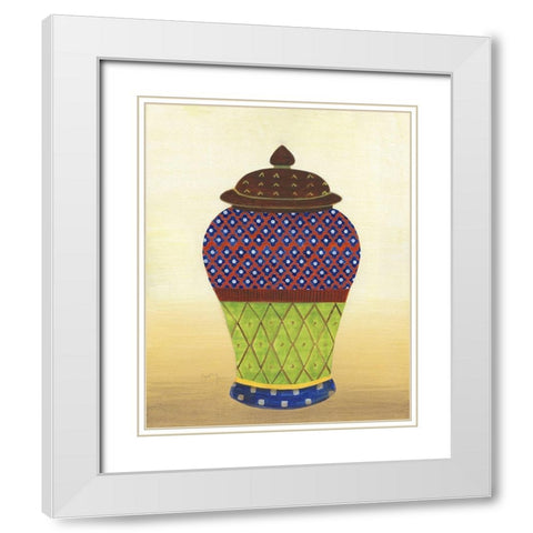 Marrakesh Urn I White Modern Wood Framed Art Print with Double Matting by Tava Studios