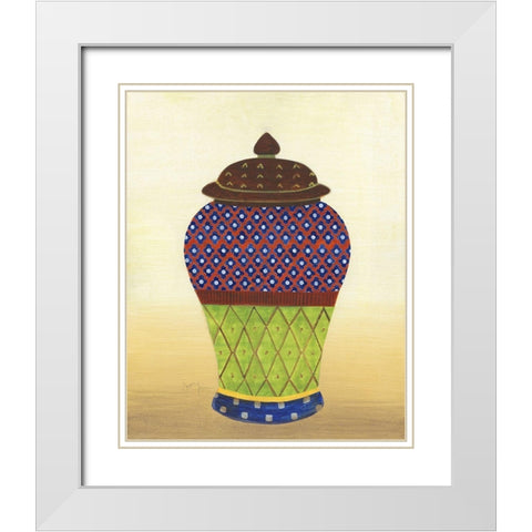 Marrakesh Urn I White Modern Wood Framed Art Print with Double Matting by Tava Studios