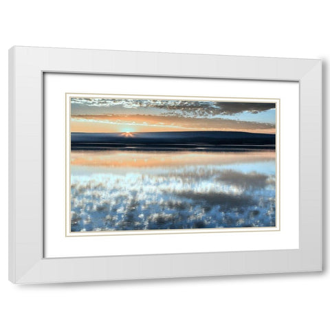 Serene Sunrise White Modern Wood Framed Art Print with Double Matting by Jaynes, William D.