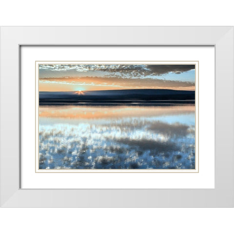 Serene Sunrise White Modern Wood Framed Art Print with Double Matting by Jaynes, William D.