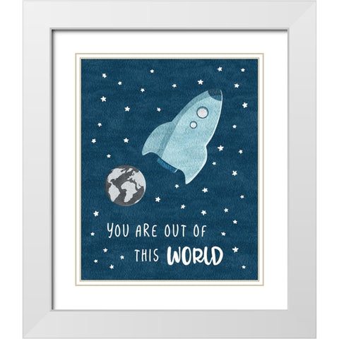 Out of This World White Modern Wood Framed Art Print with Double Matting by Carpentieri, Natalie