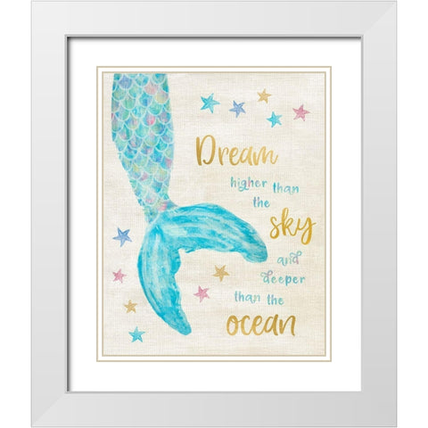 Mermaid Dream White Modern Wood Framed Art Print with Double Matting by Carpentieri, Natalie