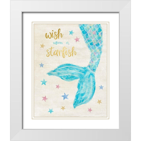 Mermaid Wish White Modern Wood Framed Art Print with Double Matting by Carpentieri, Natalie