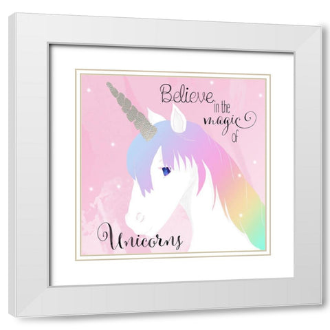 Believe in the Magic White Modern Wood Framed Art Print with Double Matting by Santiago, Daniela