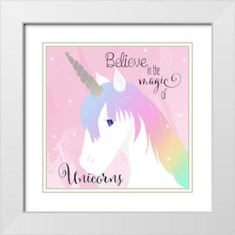 Believe in the Magic White Modern Wood Framed Art Print with Double Matting by Santiago, Daniela