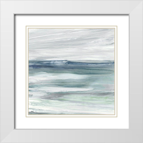 Ocean Tides White Modern Wood Framed Art Print with Double Matting by Robinson, Carol