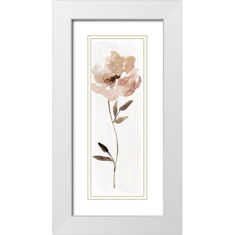 Neutral Bloom I White Modern Wood Framed Art Print with Double Matting by Robinson, Carol