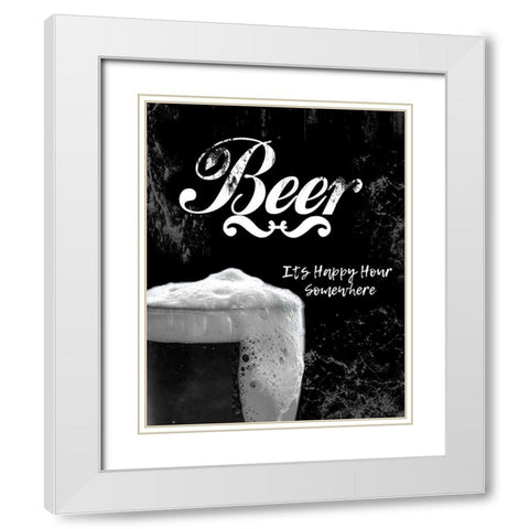 Beer White Modern Wood Framed Art Print with Double Matting by CAD Designs