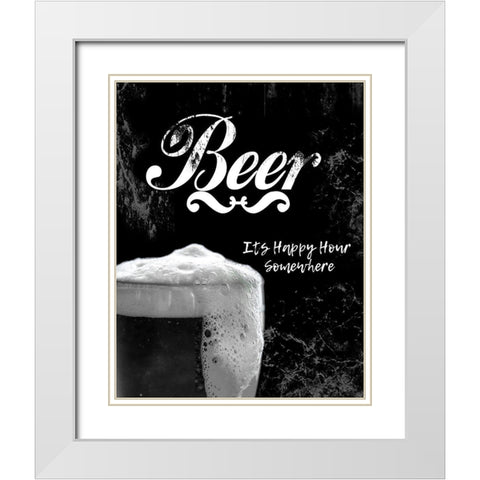 Beer White Modern Wood Framed Art Print with Double Matting by CAD Designs