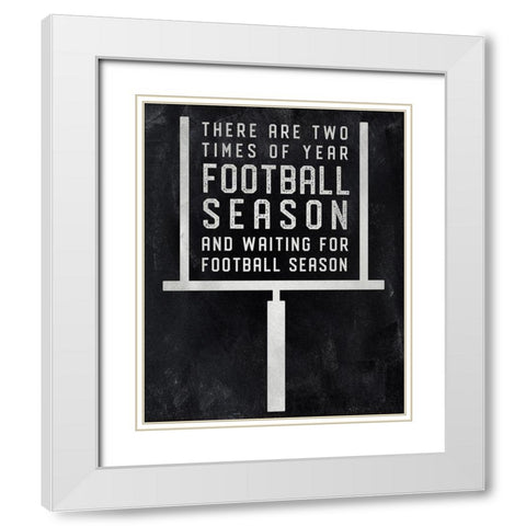 Football Season White Modern Wood Framed Art Print with Double Matting by CAD Designs