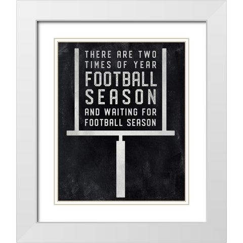 Football Season White Modern Wood Framed Art Print with Double Matting by CAD Designs