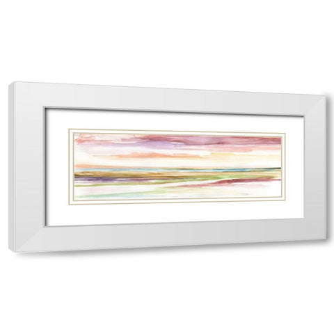 Spectrum Sunset II White Modern Wood Framed Art Print with Double Matting by Nan