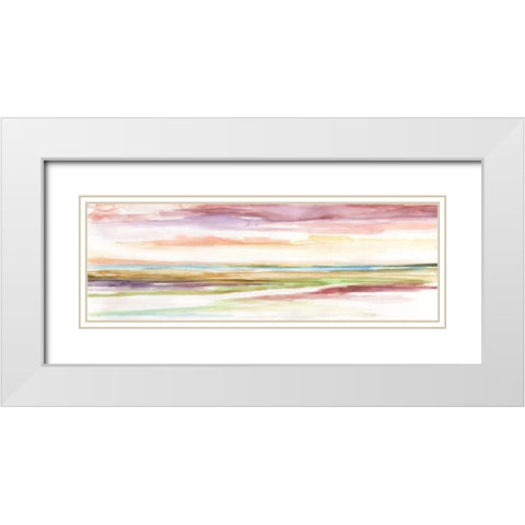 Spectrum Sunset II White Modern Wood Framed Art Print with Double Matting by Nan