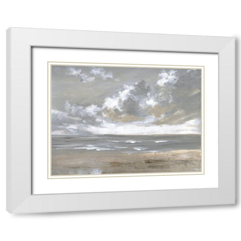 Windswept White Modern Wood Framed Art Print with Double Matting by Nan