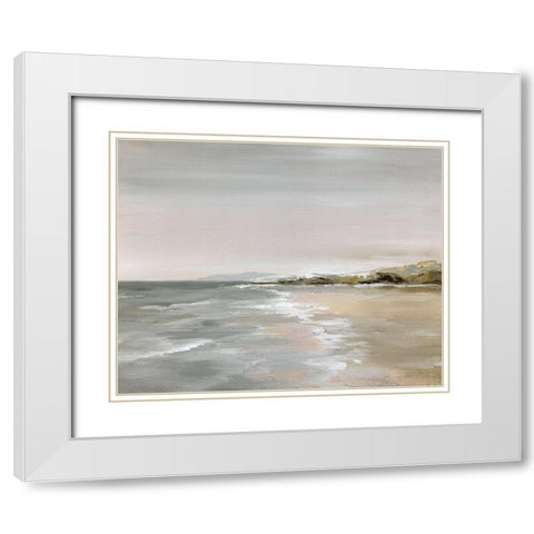 New Shore White Modern Wood Framed Art Print with Double Matting by Nan