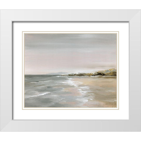 New Shore White Modern Wood Framed Art Print with Double Matting by Nan