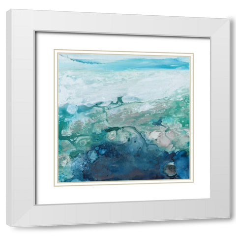 World Below Waves White Modern Wood Framed Art Print with Double Matting by Robinson, Carol