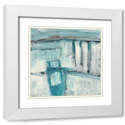 Acqua I White Modern Wood Framed Art Print with Double Matting by Pattinian, Merri