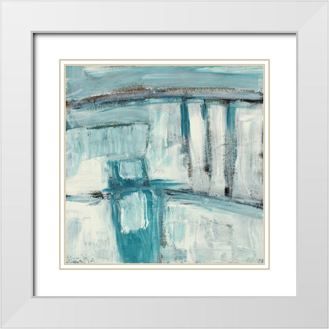 Acqua I White Modern Wood Framed Art Print with Double Matting by Pattinian, Merri