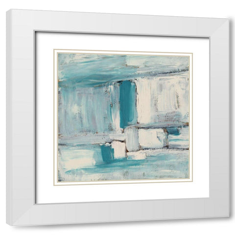 Acqua III White Modern Wood Framed Art Print with Double Matting by Pattinian, Merri