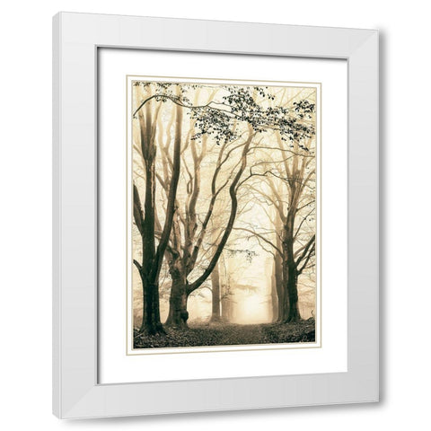 Silence White Modern Wood Framed Art Print with Double Matting by Van de Goor, Lars