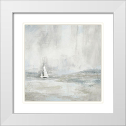 Silver Sail White Modern Wood Framed Art Print with Double Matting by Nan