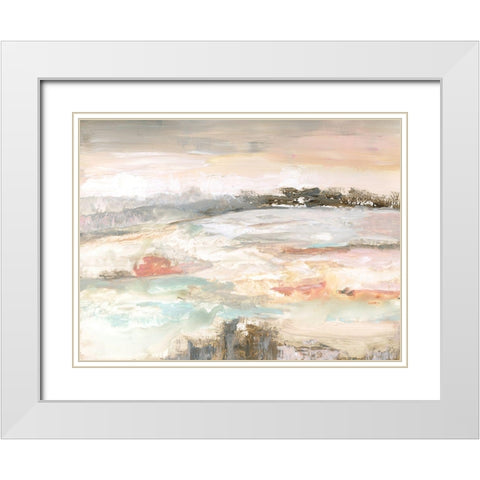 September Sky White Modern Wood Framed Art Print with Double Matting by Nan