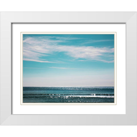 Glittering Waves White Modern Wood Framed Art Print with Double Matting by Delimont, Danita